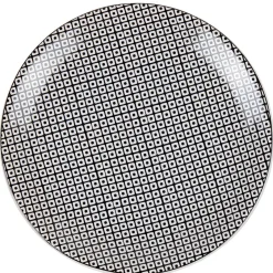 Gifi Assiette à dessert noire et blanche