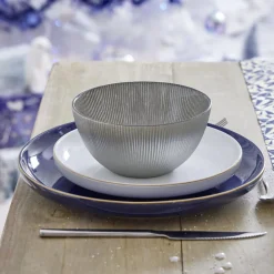 Gifi Assiette à dessert Oslo blanche bord doré Ø19cm