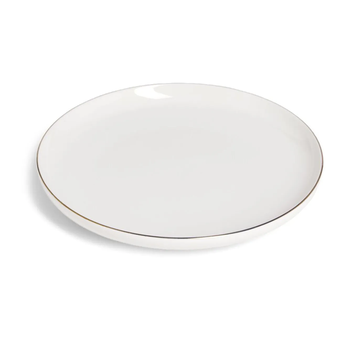 Gifi Assiette à dessert Oslo blanche bord doré Ø19cm