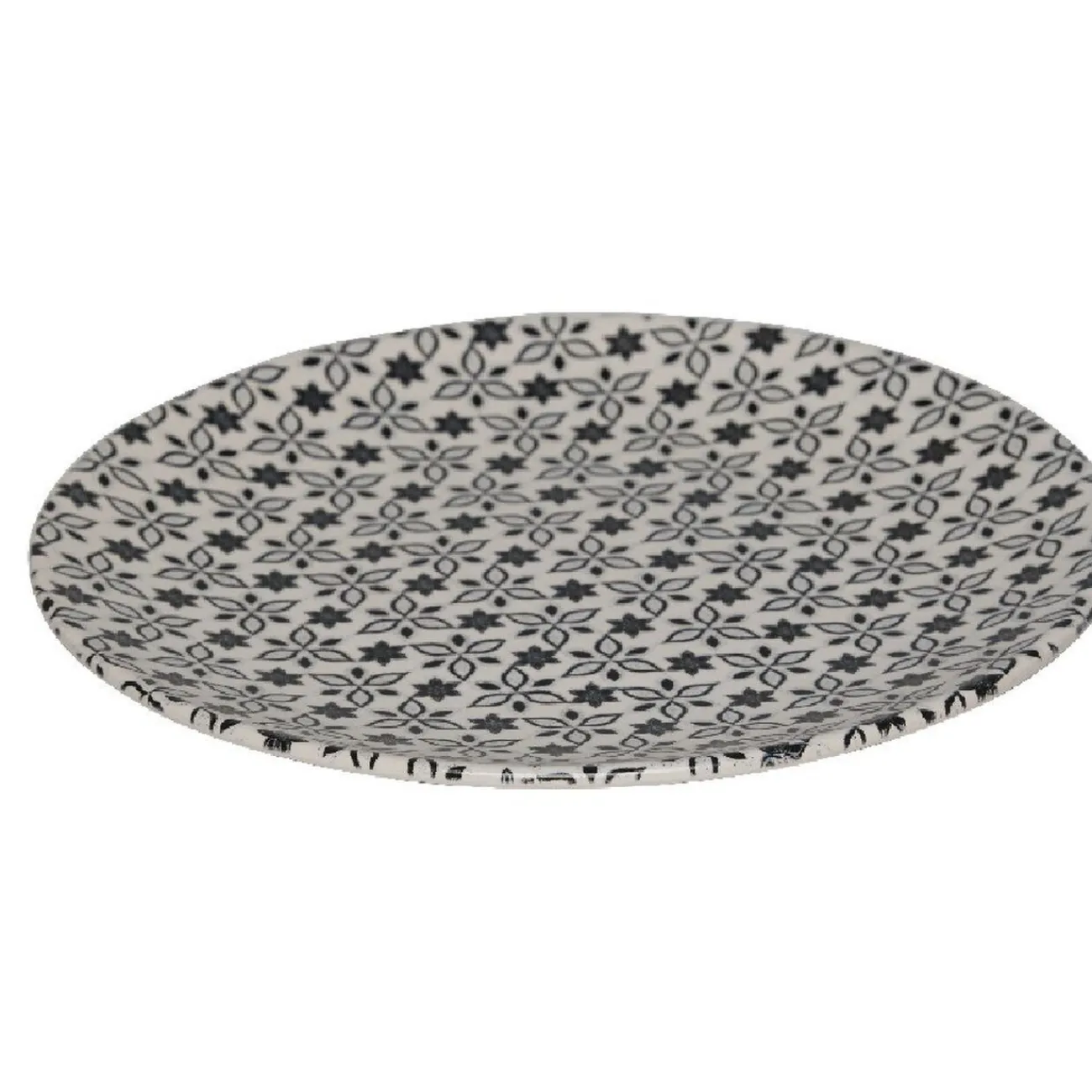 Gifi Assiette à dessert petits motifs noir blanc