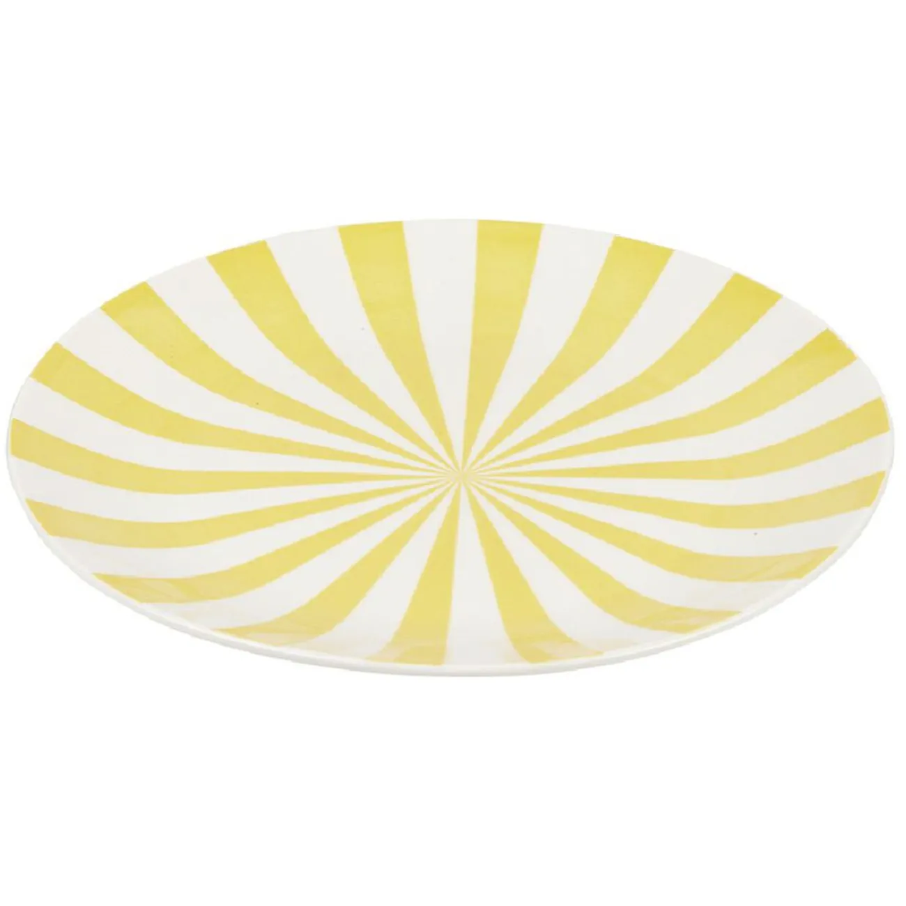 Gifi Assiette à dessert porcelaine rayure bicolore Ø16cm