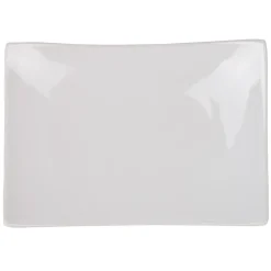 Gifi Assiette à dessert rectangulaire blanche incurvée