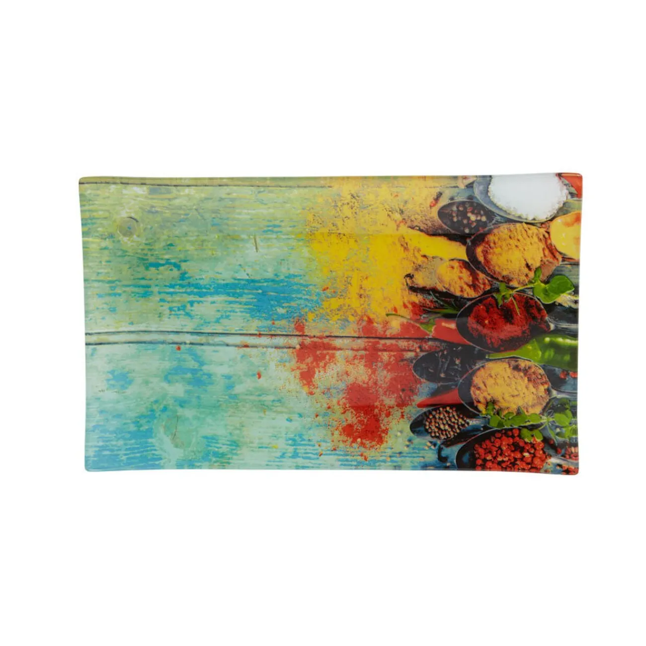 Gifi Assiette à dessert rectangulaire design épices