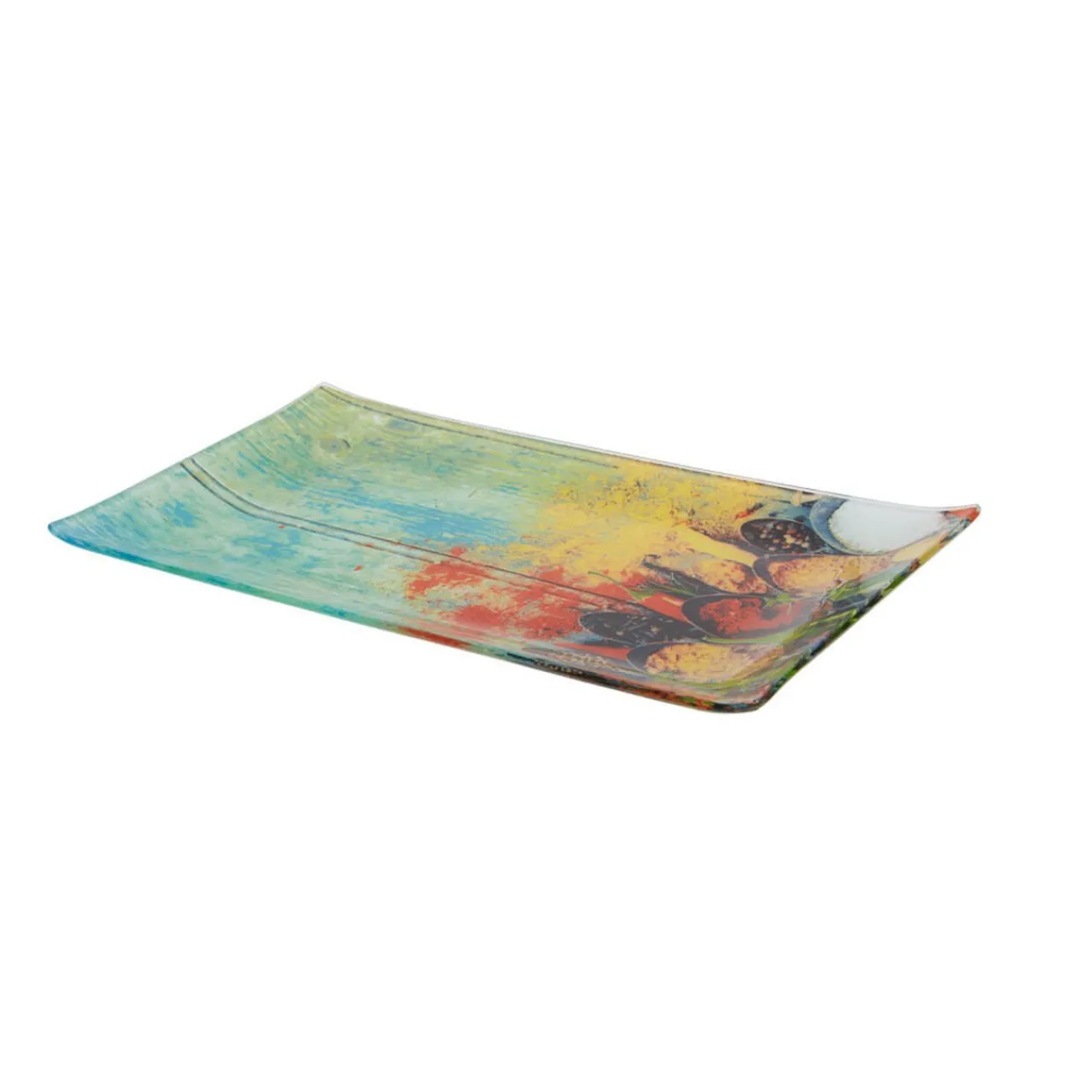 Gifi Assiette à dessert rectangulaire design épices