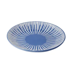 Gifi Assiette à dessert Rio en faïence bleu et blanc Ø19cm