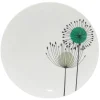 Gifi Assiette à dessert ronde aigrette pissenlit blanche