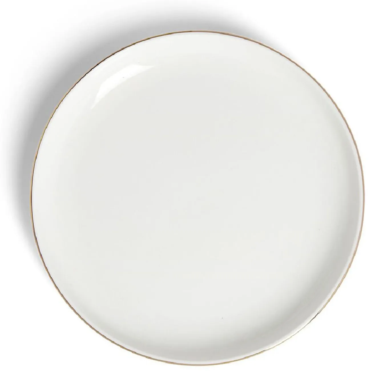 Gifi Assiette à dessert ronde blanc et doré Ø19cm porcelaine