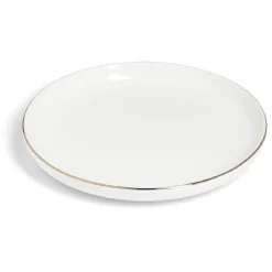 Gifi Assiette à dessert ronde blanc et doré Ø19cm porcelaine