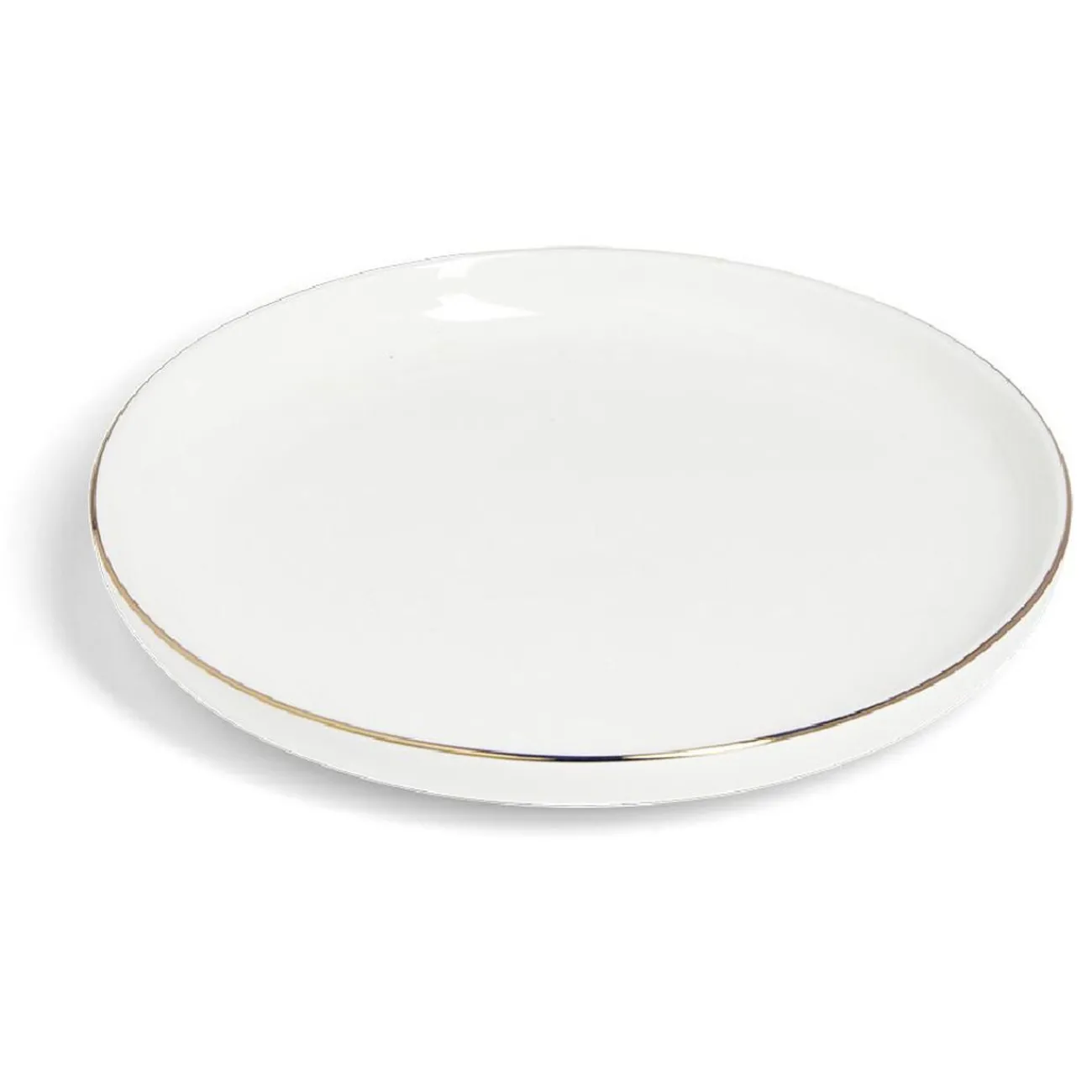 Gifi Assiette à dessert ronde blanc et doré Ø19cm porcelaine