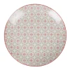 Gifi Assiette à dessert ronde campagne motif carreau de ciment rouge gris