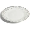Gifi Assiette à dessert ronde Ø19cm porcelaine pois blanc et doré