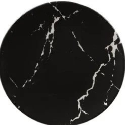 Gifi Assiette à dessert ronde décor marbre noir et blanc