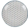 Gifi Assiette à dessert ronde motif géométrique bleu Urban
