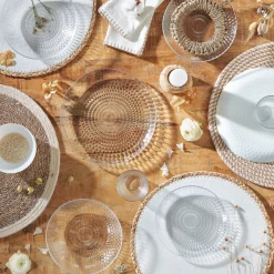 Gifi Assiette à dessert ronde Pampilles blanc transparent Ø 19 cm