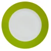 Gifi Assiette à dessert ronde verte et blanche