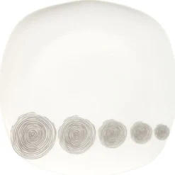 Gifi Assiette à dessert tourbillons gris