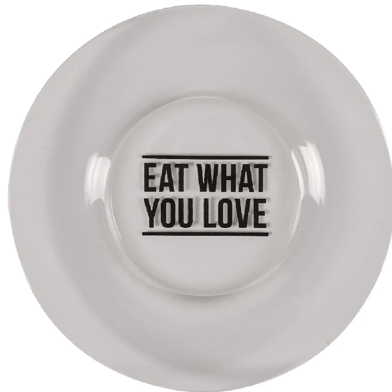 Gifi Assiette à dessert transparente design "eat what you love"