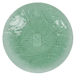 Gifi Assiette à dessert vert motif feuilles tropicales en relief
