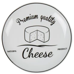 Gifi Assiette à fromage design noir et blanc