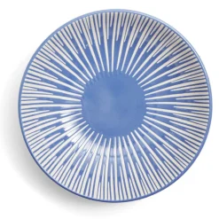 Gifi Assiette à soupe Rio faïence bleue et blanche Ø20cm
