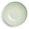 Gifi Assiette à soupe Venise rebord ondulé faïence vert sauge Ø20cm