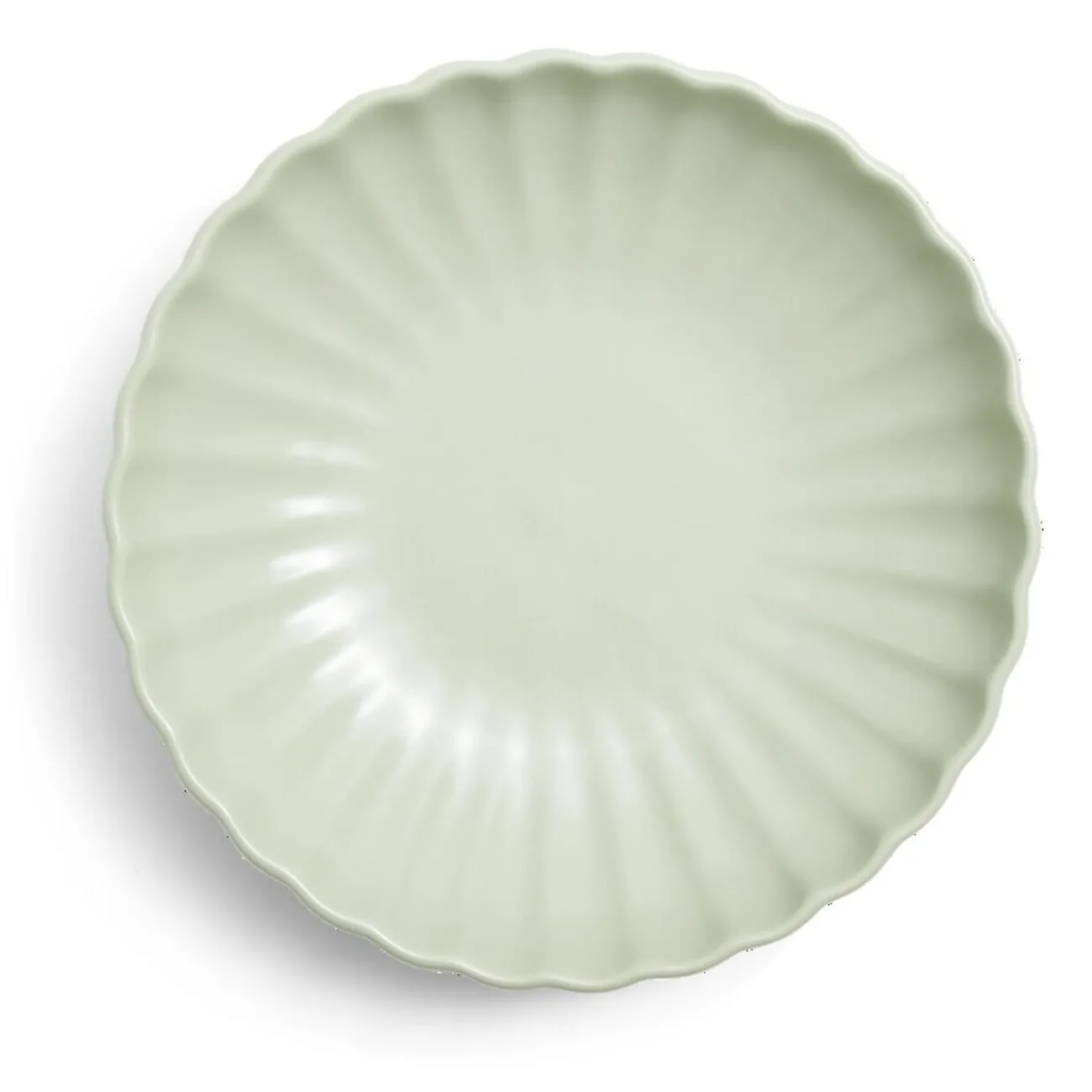 Gifi Assiette à soupe Venise rebord ondulé faïence vert sauge Ø20cm