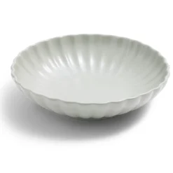 Gifi Assiette à soupe Venise rebord ondulé faïence vert sauge Ø20cm