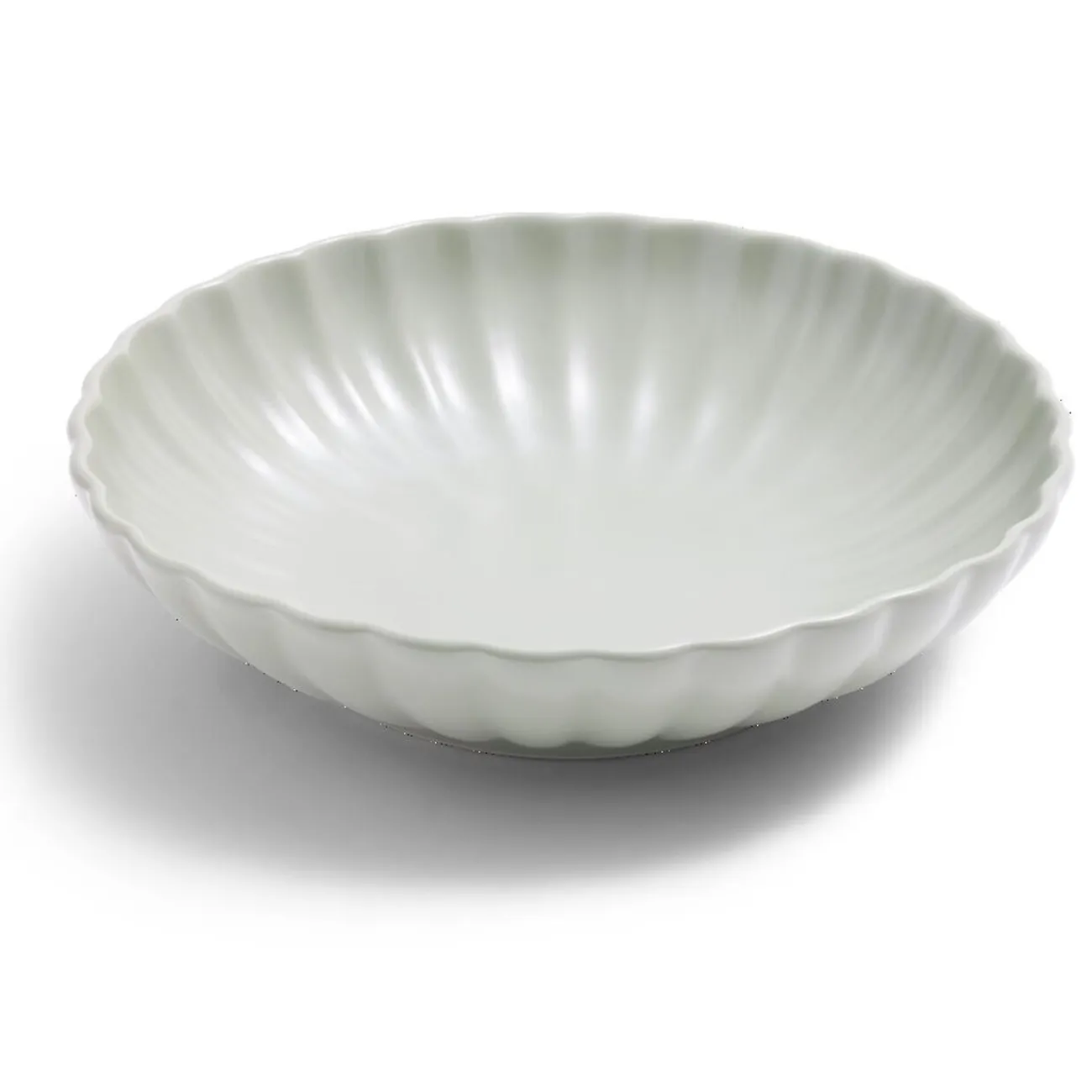 Gifi Assiette à soupe Venise rebord ondulé faïence vert sauge Ø20cm