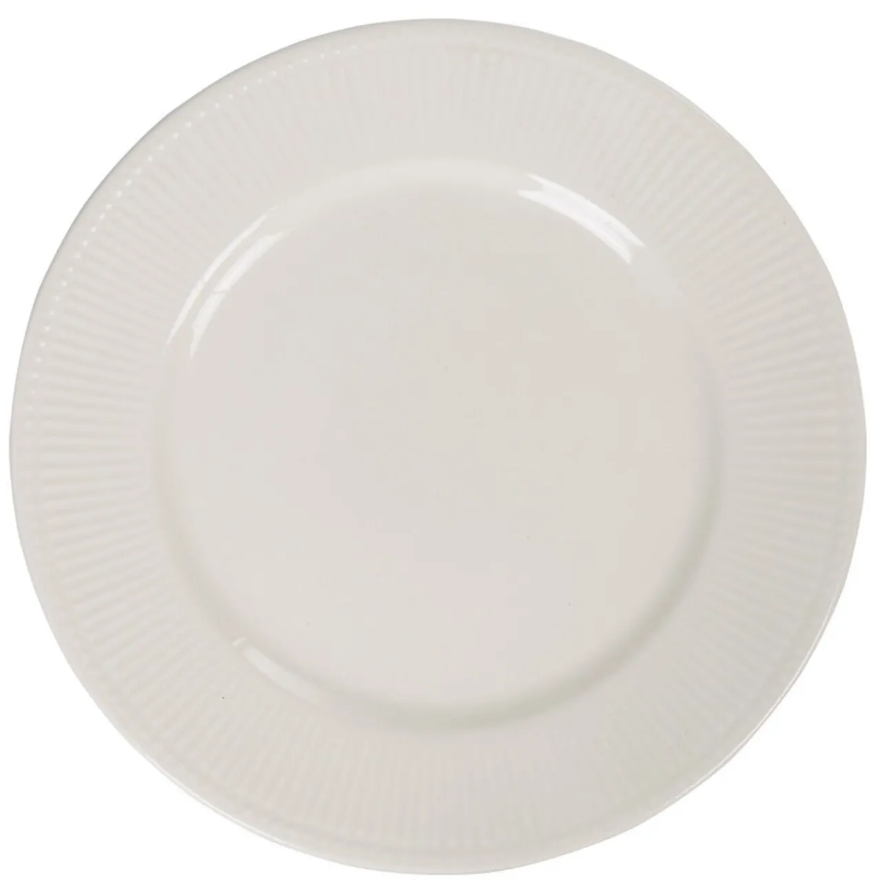Gifi Assiette avec rebord embossé ronde plate blanche