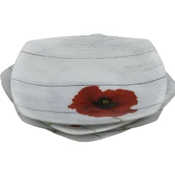 Gifi Assiette carrée plate coquelicot flower x4