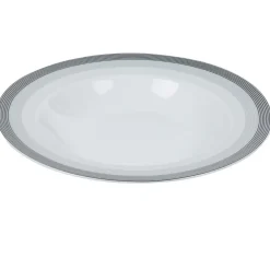 Gifi Assiette creuse blanche et grise Sérénité Rayures