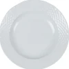 Gifi Assiette creuse blanche ronde aile damassée