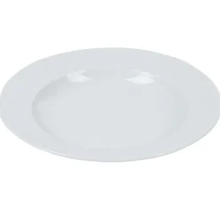 Gifi Assiette creuse blanche ronde aile damassée