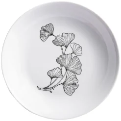 Gifi Assiette creuse décor fleur blanc noir
