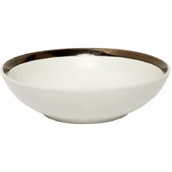 Gifi Assiette creuse en faïence avec liseré doré