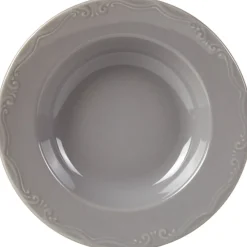 Gifi Assiette creuse grise festonnée