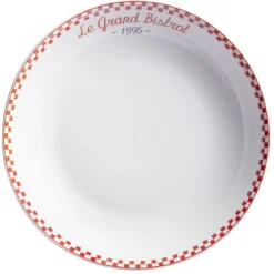 Gifi Assiette creuse Le grand bistrot contour damier rouge blanc