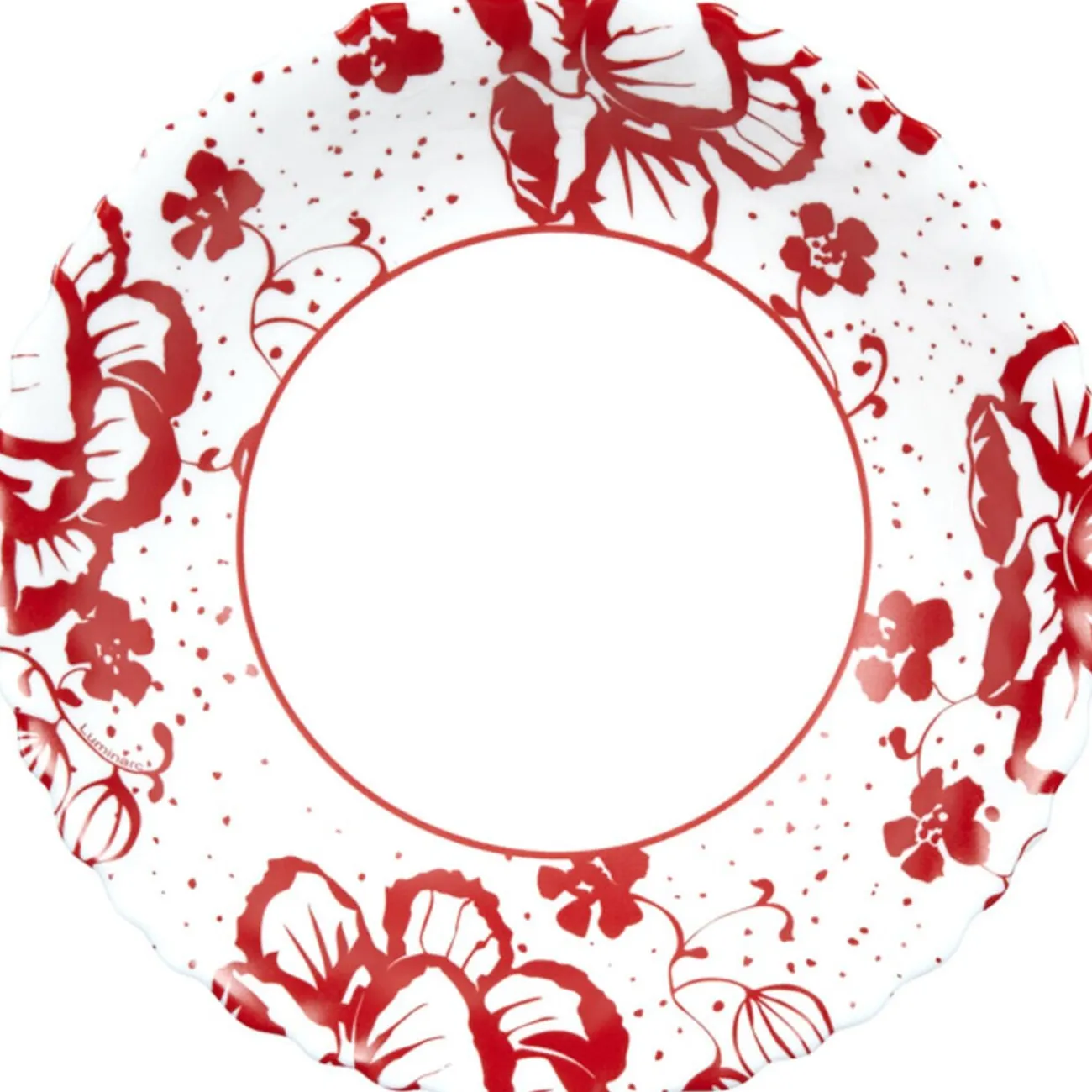 Gifi Assiette creuse Luminarc blanc décor rouge Alcove vintage