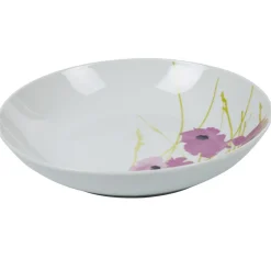 Gifi Assiette creuse ronde blanche motif pavot violet