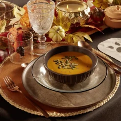 Gifi Assiette creuse verre transparent liseré noir Ø23cm