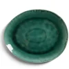 Gifi Assiette décore plate grès vert Ø28,5x24cm
