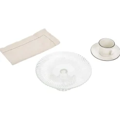 Gifi Assiette de présentation sur pied verre transparent Ø19,7xH8cm