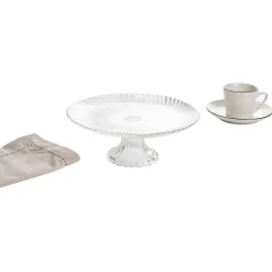 Gifi Assiette de présentation sur pied verre transparent Ø19,7xH8cm
