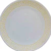 Gifi Assiette dessert blanche contour grains de riz jaunes