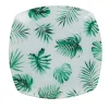 Gifi Assiette dessert carrée blanche motif feuille tropicale vert