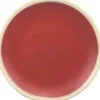Gifi Assiette dessert couleur argile rouge bordure blanche