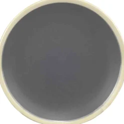 Gifi Assiette dessert grise bordure blanche