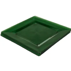 Gifi Assiette plastique plate carrée unie vert x 10