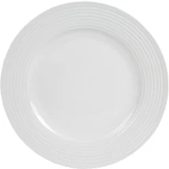 Gifi Assiette plate blanche bordure à rainures