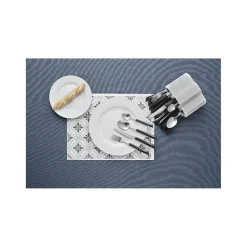 Gifi Assiette plate blanche bordure à rainures